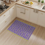 Purple Daisy Bumblebee Floral Area Rug
