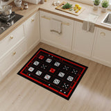 Red Black Dice Grid Area Rug
