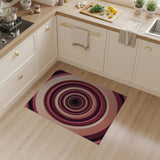 Pink Layered Concentric Circles Geometric Rug