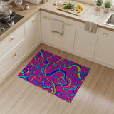 Vibrant Pink Squiggle Abstract Area Rug