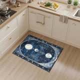 Vintage Celestial Moons Blue Area Rug