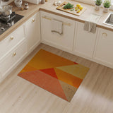 Geometric Modern Vibrant Orange Geometric Abstract Area Rug