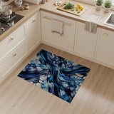 Fluid Blue Abstract Flow Area Rug