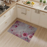 Blush Pink Roses Floral Vintage Pink Area Rug