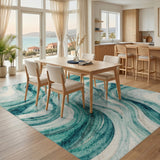 Abstract Area Teal Abstract Swirl Area Rug