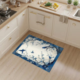 Blue Birds Floral Area Rug