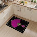 Pink Art Deco Fan Area Rug