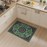 Mint Green Persian Floral Medallion Rug