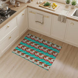 Teal Gingerbread Men Pattern Area Rug