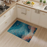 Blue Ocean Coral Reef Fish Area Rug