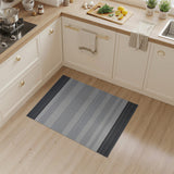 Modern Grey Striped Flatweave Area Rug