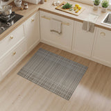 Beige Woven Grid Stripe Area Rug