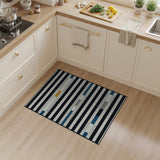 Multi-color and Patterns Bold Black White Striped Geometric Area Rug