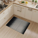 Black White Ombre Splatter Area Rug