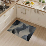Geometric Modern Modern Grey Wave Abstract Area Rug