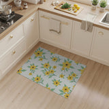 Sunny Yellow Floral Pattern Area Rug