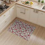 Geometric Modern Red Geometric Lattice Area Rug