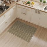Modern Beige Trellis Grid Area Rug