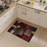 Bold Red Patchwork Geometric Area Rug