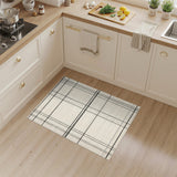 Plaid Black White Plaid Geometric Area Rug