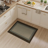 Beige Area Rug with Leopard Print Border