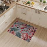 Pink Flamingo Hibiscus Coastal Rug