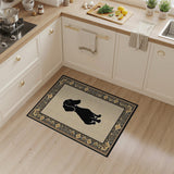 Dachshund Silhouette Beige Area Rug