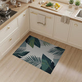 Teal Palm Frond Abstract Area Rug