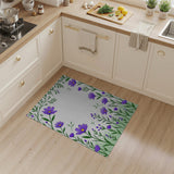 Purple Daisy Floral Border Area Rug