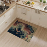 Swirling Octopus Tentacles Blue Teal Area Rug
