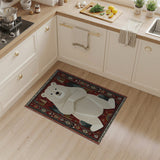 Cute Polar Bear Winter Forest Area Rug