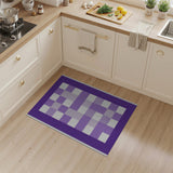 Purple Purple Grid Geometric Area Rug