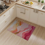 Abstract Pink Sunset Mountain Area Rug