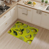 Yellow Zesty Lemon Slices Yellow Fruit Pattern Area Rug