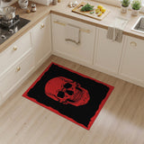 Fiery Red Grinning Skull Area Rug
