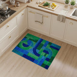 Bold Geometric Blue Teal Area Rug