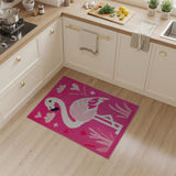 Cute Pink Flamingo Kids Area Rug