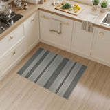 Bold Black White Zigzag Striped Area Rug
