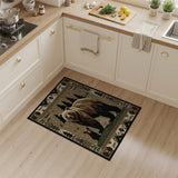 Mother Bear Cub Tribal Winter Forest Rug