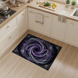 ODIKA Mystic Norse Rune Vortex Purple Washable Low Pile Area Rug