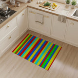 Multi-color and Patterns Vibrant Multi-Color Stripe Area Rug