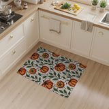 Whimsical Orange Pumpkin Vine Area Rug