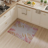 Pink Gold Leaf Floral Vintage Area Rug
