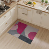 Pink Gray Abstract Geometric Area Rug