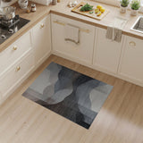 Abstract Layered Grey Hills Area Rug