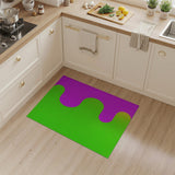 Vibrant Green Pink Wavy Abstract Area Rug
