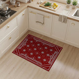 Geometric Modern Red Snowflake Geometric Area Rug