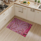 Vibrant Pink Cherry Blossom Branch Area Rug