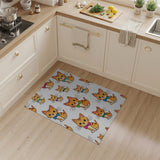 Cute Cartoon Orange Tabby Kittens with Bow Ties Area Rug