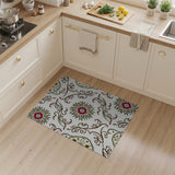 Red Sunburst Floral Vine Area Rug